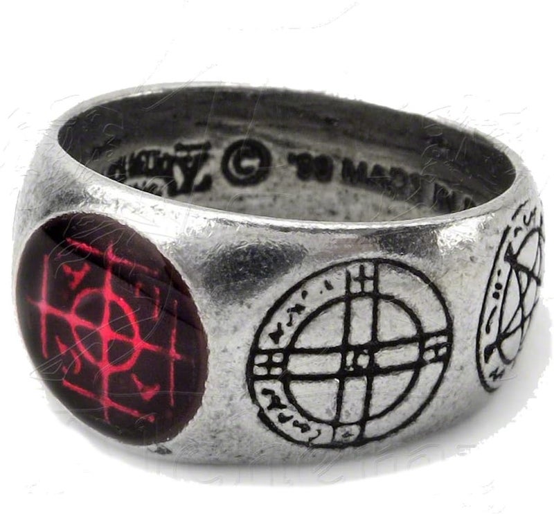 Alchemy Gothic The Vault Agla Pewter Talisman Ring with Red Gem - Size 7 - Image 2